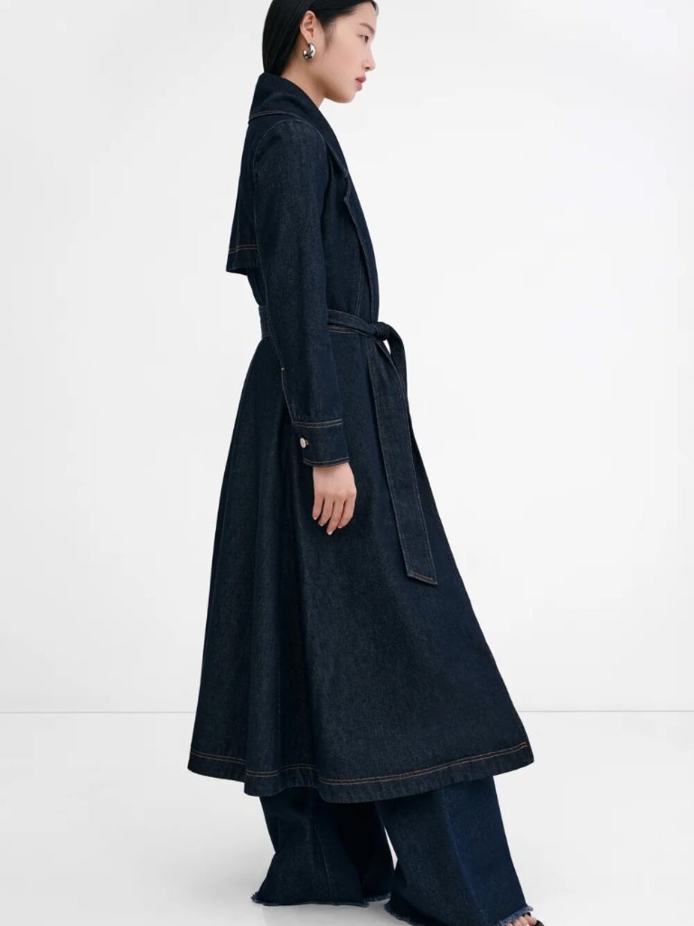 Marcella Riverside Jean Trench Jacket Size Small - Picture 2 of 4